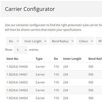 thumbnail carrier configurator